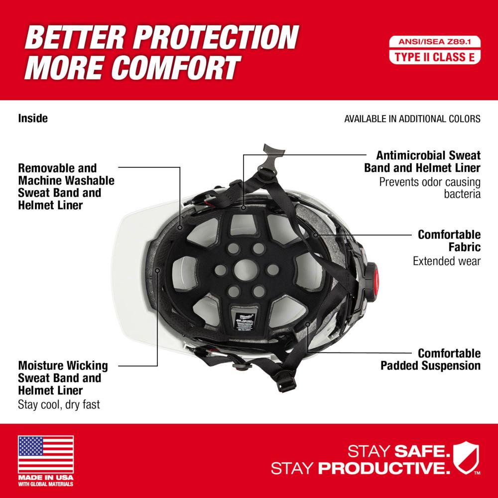 Milwaukee Type 2 Front Brim Safety Helmet with BOLT Accessory Clips